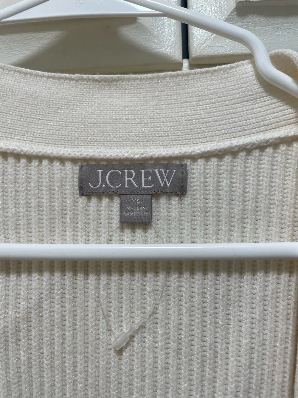 J. Crew Cream Ribbed Women's Cardigan Sweater
